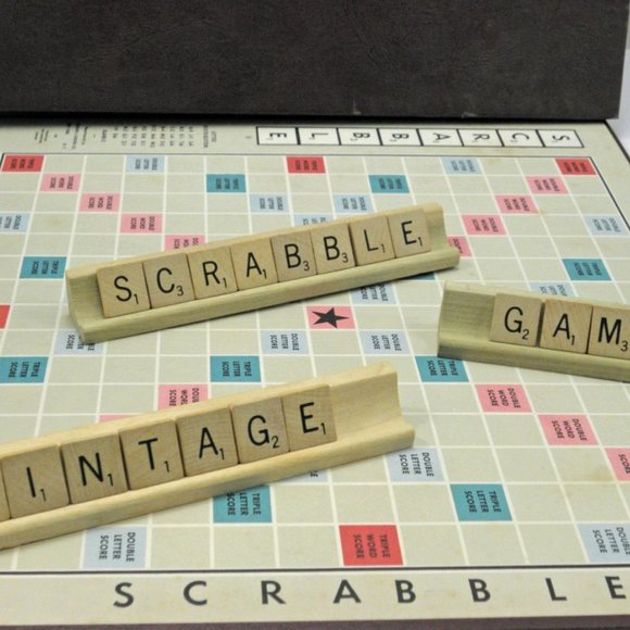 Scrabble Board Game Vtg 1953 Word Game in Burgundy Box COMPLETE - Picture 9 of 12